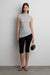 Ribbed top with side gather detail in black — main image