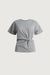 Twist front top with metal ring detail in medium grey — main image