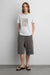 Oversized graphic crewneck t-shirt in melange grey — main image