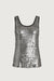 Disk sequin tank top in black — main image