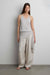 Scoop neck textured tank top in gray — main image
