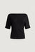 Knit boat neck sweater in black — main image