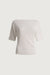 Knit boat neck sweater in white — main image