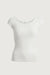 Textured ribbed knit cap sleeve top in white — main image