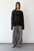 Net stitch long sleeve top in black — main image