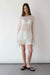 Net stitch long sleeve top in white — main image