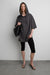 Oversized short sleeve hoodie in charcoal — main image