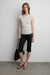 Ribbed cut out top with tie front detail in gray — main image