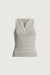 Striped ribbed tank top in white stripe — main image
