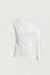 Asymmetrical shirred off-shoulder top in white — main image