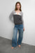 Halter neck tube top in charcoal — main image