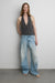 V-neck sleeveless top in charcoal — main image