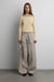 Shirred contrast layer top in light khaki — main image