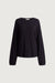 Long sleeve knit t-shirt in black — main image