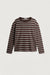 Heritage stripe long sleeve t-shirt in brown — main image