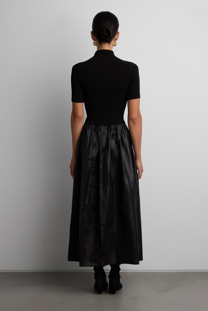 MOCK NECK KNIT TOP in Black — alternate angle