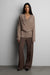 Cowl neck long sleeve top in taupe — main image