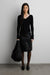 Sheer collar knit top in black — main image