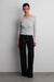 Sheer collar knit top in gray — main image
