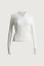 Sheer collar knit top in ivory — main image