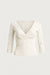 Quarter sleeve v-neck top in ivory — main image