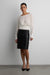 Gathered waist long sleeve top in ivory — main image