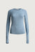 Long sleeve knit t-shirt in blue — main image