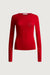 Long sleeve knit t-shirt in red — main image