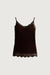 Lace cami top in brown — main image