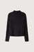 Mockneck long sleeve top in black — main image