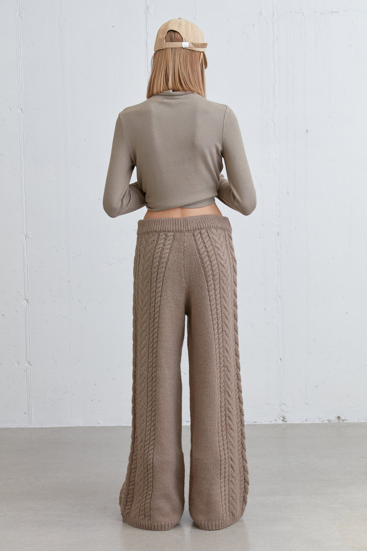 MOCKNECK LONG SLEEVE TOP in Taupe — alternate angle