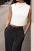 Mockneck with slit in cream — main image