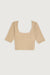 Square neck top in dark beige — main image