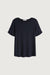 Boat neck top in black — main image