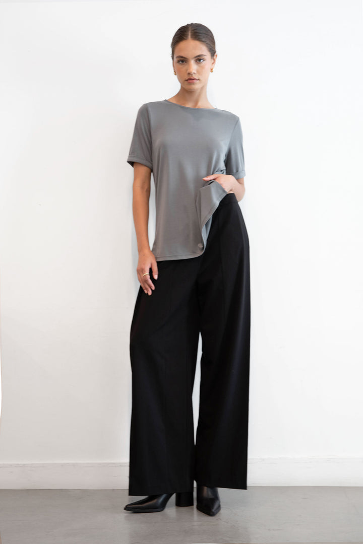BOAT NECK TOP in Sedona Sage — alternate angle
