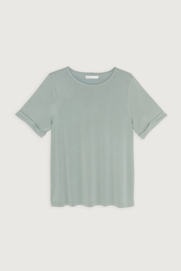 BOAT NECK TOP in Slate Gray — alternate angle
