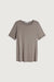 Boat neck top in taupe — main image