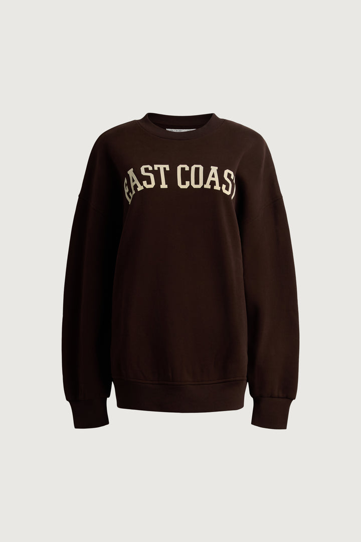 OVERSIZED GRAPHIC SWEATSHIRT in COFFEE BEAN W — alternate angle