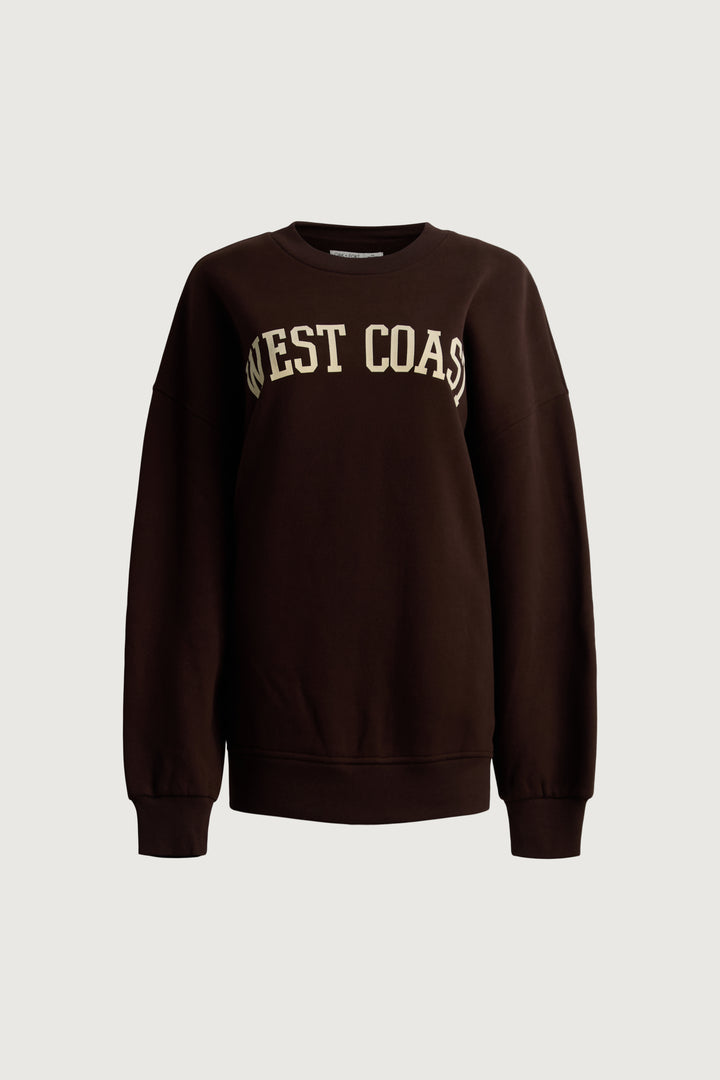 OVERSIZED GRAPHIC SWEATSHIRT in COFFEE BEAN E — alternate angle