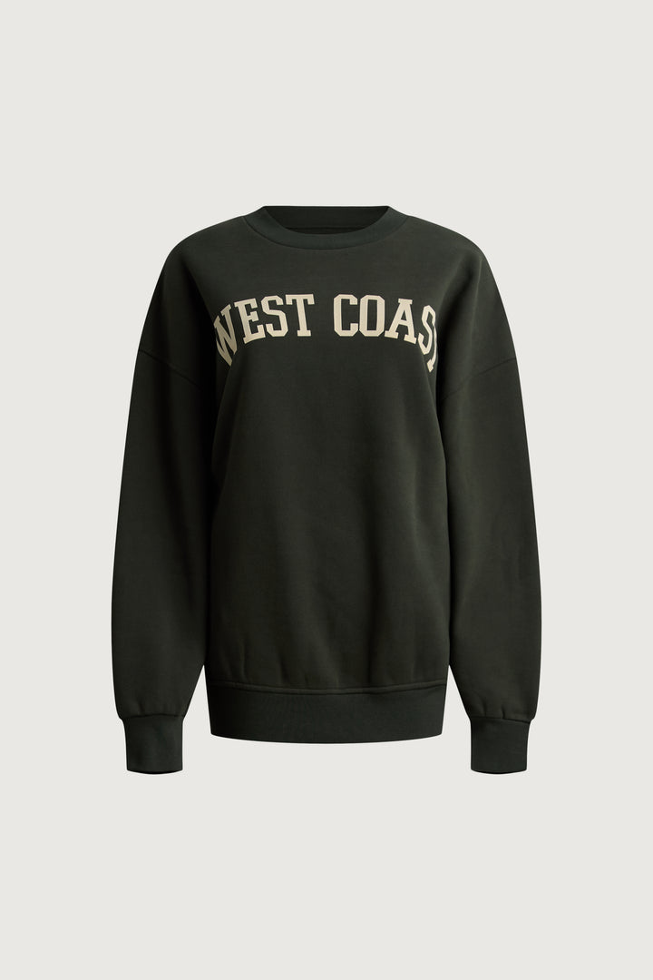 OVERSIZED GRAPHIC SWEATSHIRT in Deep Green E — alternate angle