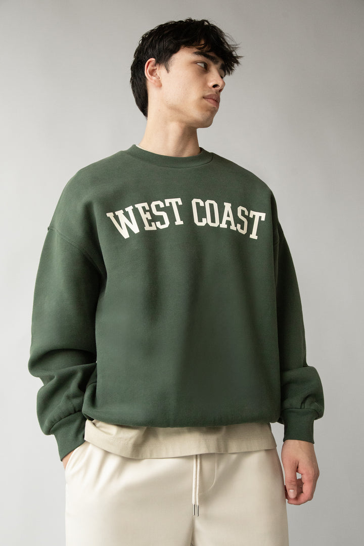 OVERSIZED GRAPHIC SWEATSHIRT in Deep Green W — alternate angle