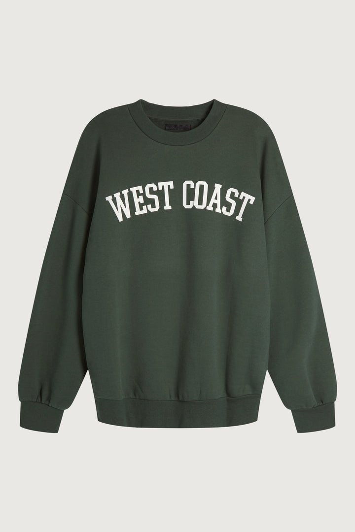 OVERSIZED GRAPHIC SWEATSHIRT in Deep Green W — alternate angle