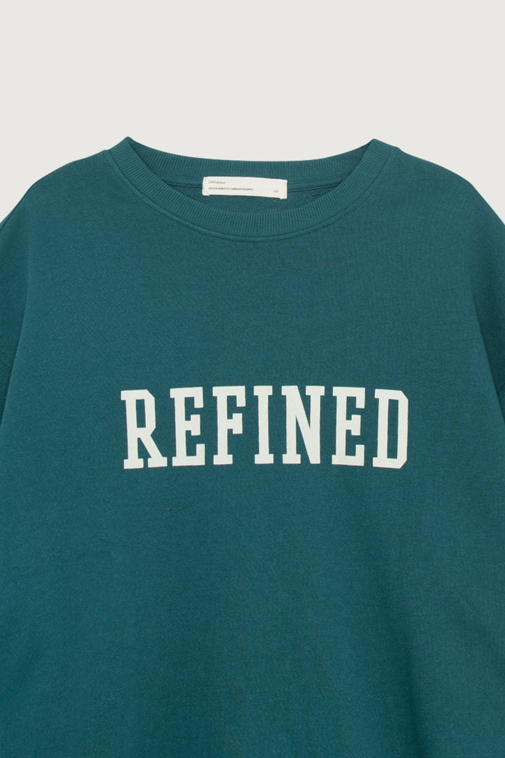 OVERSIZED GRAPHIC CREWNECK in White Asparagus Legion Blue — alternate angle