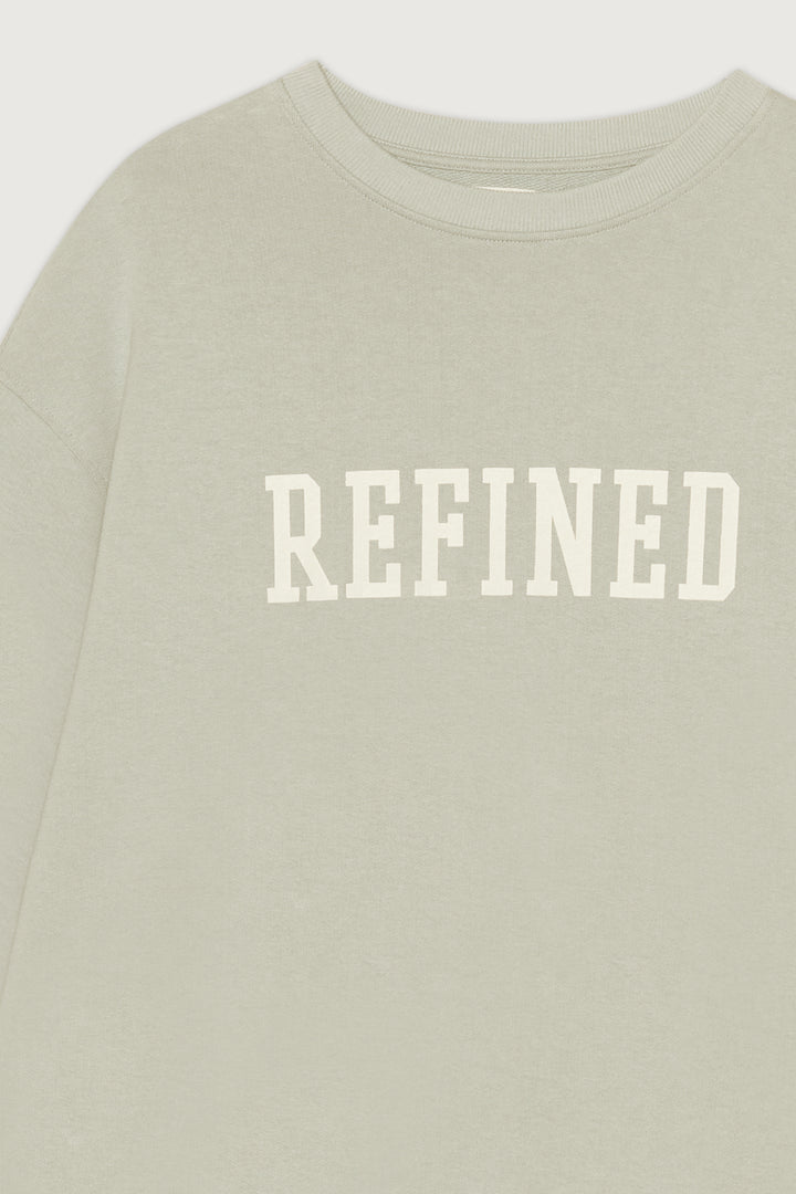 OVERSIZED GRAPHIC CREWNECK in Pelican — alternate angle