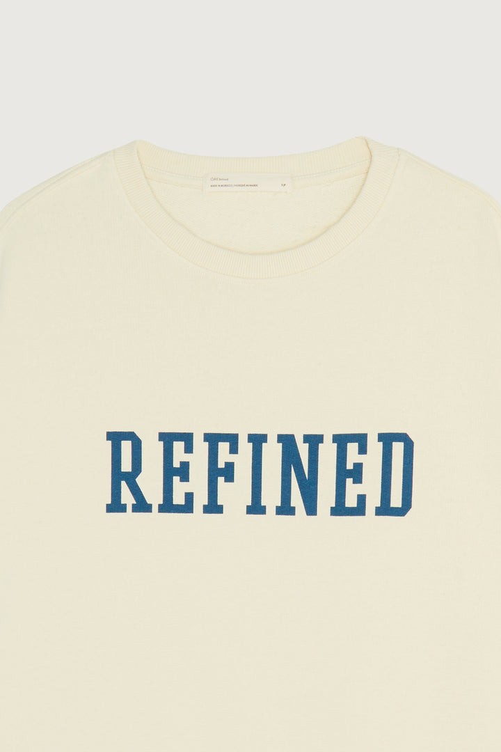 OVERSIZED GRAPHIC CREWNECK in White Asparagus Legion Blue — alternate angle