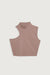 Mockneck top in blush brown — main image