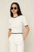 Contrast trim tee in cream — main image