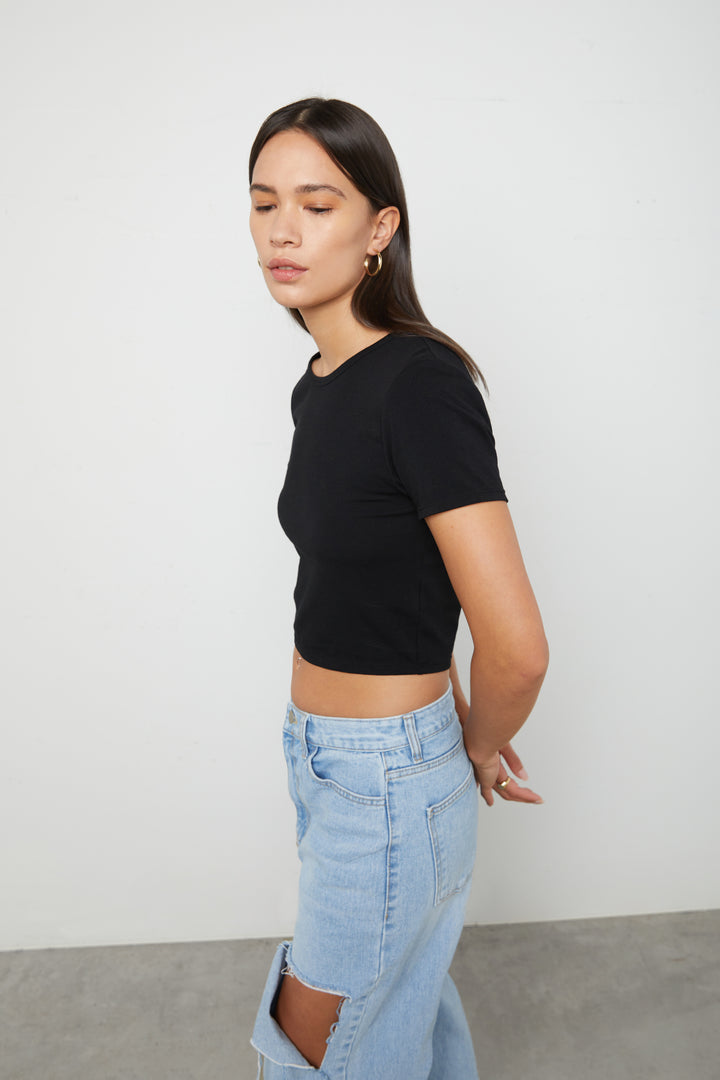 BABYDOLL T-SHIRT in Black — alternate angle