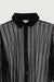 Collared mesh blouse in black — main image