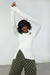 Layered top with cutout in cream — main image